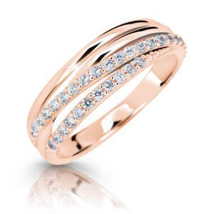 Cutie Jewellery Trblietavý prsteň z ružového zlata Z6716-3352-10-X-4 51 mm