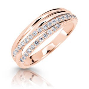 Cutie Jewellery Trblietavý prsteň z ružového zlata Z6716-3352-10-X-4 60 mm