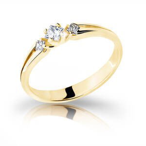 Cutie Jewellery Pôvabný prsteň zo žltého zlata so zirkónmi Z6866-2105-10-X-1 50 mm