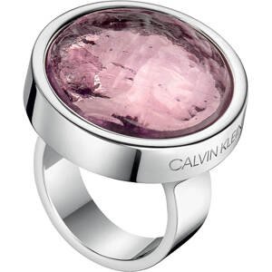 Calvin Klein Mosadzný prsteň s fialovým brúseným sklom Charisma KJANVR02010 57 mm