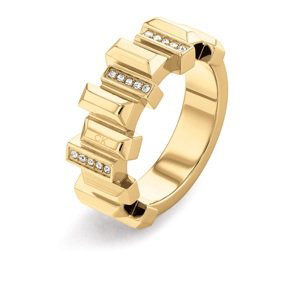 Calvin Klein Štýlový pozlátený prsteň s kryštálmi Luster 35000333 52 mm