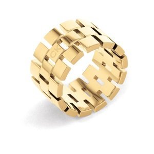 Calvin Klein Luxusný pozlátený prsteň Geometric 35000325 52 mm