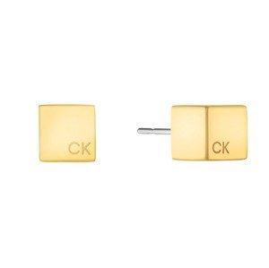 Calvin Klein Minimalistické pozlátené náušnice Geometric 35000246