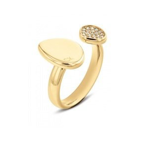 Calvin Klein Elegantný pozlátený prsteň s kryštálmi Fascinate 35000320 54 mm
