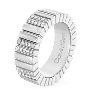 Calvin Klein Módny oceľový prsteň s kryštálmi Minimalistic Metal 35000440 54 mm