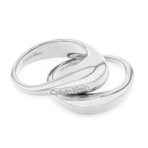 Calvin Klein Štýlová súprava oceľových prsteňov Elongated Drops 35000447 54 mm