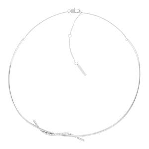 Calvin Klein Slušivý oceľový náhrdelník s kryštálmi 35000510