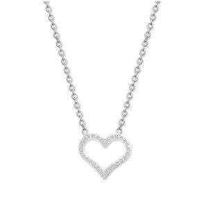 CRYSTalp Romantický oceľový náhrdelník s kryštálmi Sparkling Heart 30449.E