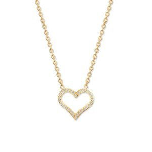 CRYSTalp Romantický pozlátený náhrdelník s kryštálmi Sparkling Heart 30449.EG