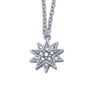 CRYSTalp Trblietavý strieborný náhrdelník Hviezda s kryštálmi Sisy 32134.S