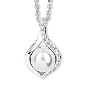 CRYSTalp Elegantný náhrdelník s perlou a kryštálmi Dahlia 30184.WHI.R