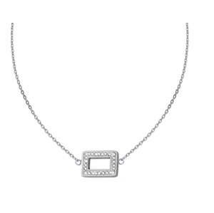 CRYSTalp Elegantný oceľový náhrdelník s kryštálmi 30525.E