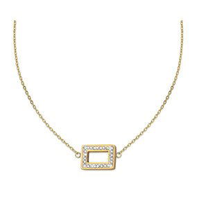 CRYSTalp Elegantný pozlátený náhrdelník s kryštálmi 30525.EG