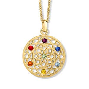 CRYSTalp Štýlový náhrdelník s kryštálmi Chakra Flower 30091.MLT.G