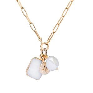 Decadorn Pôvabný pozlátený náhrdelník s pravou perlou Chunky