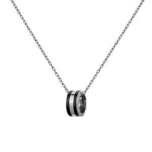 Daniel Wellington Štýlový oceľový náhrdelník s kruhovým príveskom Emalie DW00400307