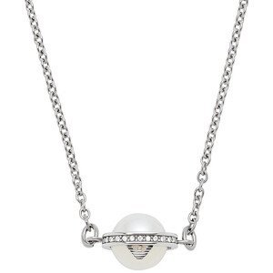 Emporio Armani Štýlový oceľový náhrdelník s perlou EGS2837040