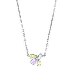 Esprit Blýštivý strieborný náhrdelník s farebnými zirkónmi ESNL01821342