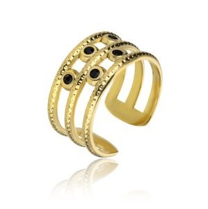 Emily Westwood Elegantný pozlátený prsteň s kryštálmi London EWR23065G