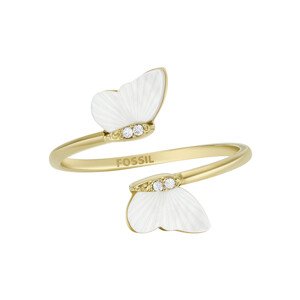 Fossil Slušivý pozlátený otvorený prsteň Radiant Wings JF04423710 53 mm