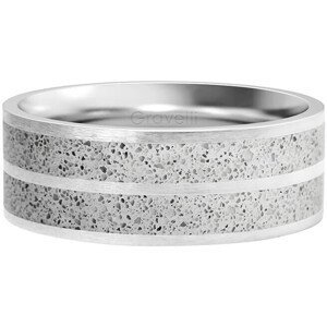 Gravelli Betónový prsteň Fusion Double line oceľová / sivá GJRWSSG112 50 mm