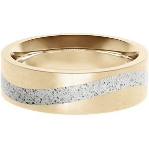 Gravelli Betónový prsteň Curve zlatá / šedá GJRWYGG113 50 mm