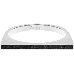 Gravelli Oceľový prsteň s betónom One Side oceľová / antracitová GJRWSSA121 50 mm