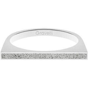 Gravelli Oceľový prsteň s betónom One Side oceľová / sivá GJRWSSG121 50 mm