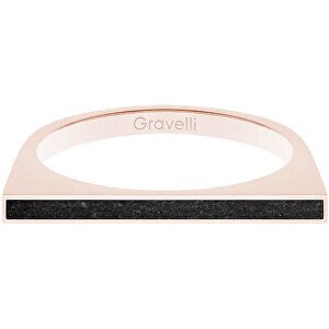 Gravelli Oceľový prsteň s betónom One Side bronzová / antracitová GJRWRGA121 53 mm