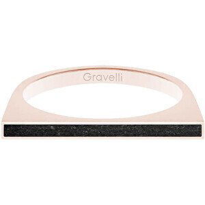 Gravelli Oceľový prsteň s betónom One Side bronzová / antracitová GJRWRGA121 56 mm