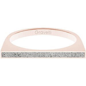 Gravelli Oceľový prsteň s betónom One Side bronzová / sivá GJRWRGG121 56 mm