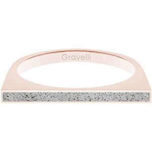 Gravelli Oceľový prsteň s betónom One Side bronzová / sivá GJRWRGG121 56 mm