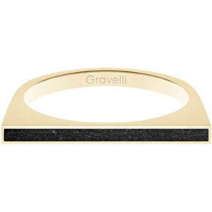 Gravelli Oceľový prsteň s betónom One Side zlatá / antracitová GJRWYGA121 50 mm