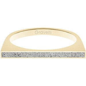 Gravelli Oceľový prsteň s betónom One Side zlatá / šedá GJRWYGG121 53 mm