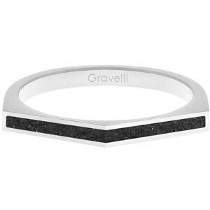 Gravelli Oceľový prsteň s betónom Two Side oceľová / antracitová GJRWSSA122 50 mm