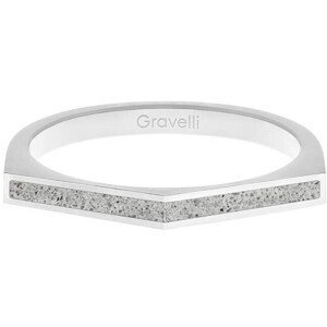 Gravelli Oceľový prsteň s betónom Two Side oceľová / sivá GJRWSSG122 56 mm