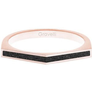 Gravelli Oceľový prsteň s betónom Two Side bronzová / antracitová GJRWRGA122 53 mm