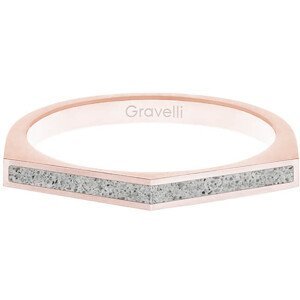 Gravelli Oceľový prsteň s betónom Two Side bronzová / sivá GJRWRGG122 50 mm
