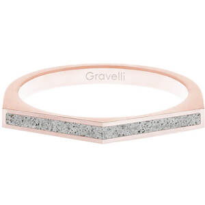 Gravelli Oceľový prsteň s betónom Two Side bronzová / sivá GJRWRGG122 53 mm