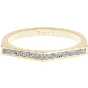 Gravelli Oceľový prsteň s betónom Two Side zlatá / šedá GJRWYGG122 50 mm