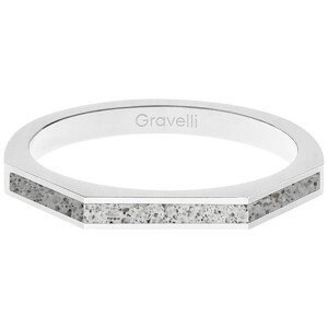 Gravelli Oceľový prsteň s betónom Three Side oceľová / sivá GJRWSSG123 50 mm