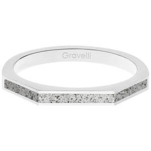 Gravelli Oceľový prsteň s betónom Three Side oceľová / sivá GJRWSSG123 56 mm
