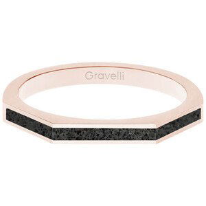 Gravelli Oceľový prsteň s betónom Three Side bronzová / antracitová GJRWRGA123 56 mm