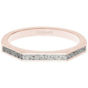 Gravelli Oceľový prsteň s betónom Three Side bronzová / sivá GJRWRGG123 50 mm