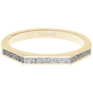 Gravelli Oceľový prsteň s betónom Three Side zlatá / šedá GJRWYGG123 50 mm