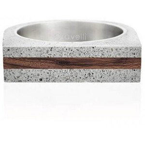 Gravelli Betónový prsteň šedý Stamp Wood GJRUWOG004 50 mm