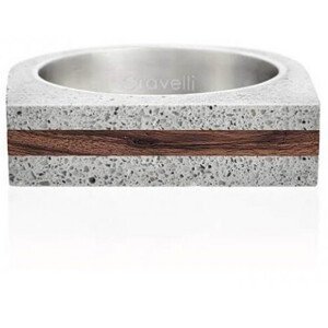 Gravelli Betónový prsteň šedý Stamp Wood GJRUWOG004 63 mm