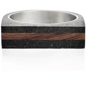Gravelli Betónový prsteň antracitový Stamp Wood GJRUWOA004 53 mm
