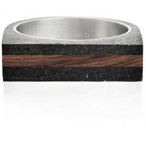 Gravelli Betónový prsteň antracitový Stamp Wood GJRUWOA004 60 mm