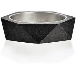 Gravelli Betónový prsteň antracitový Cubist GJRUSSA005 60 mm